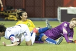 브라질 마르타(가운데)가 9일 여자 축구 월드컵 경기 후반에 공격